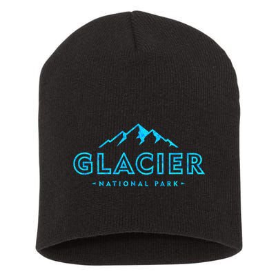 Vintage Glacier National Park Colorful Text Souvenir Short Acrylic Beanie