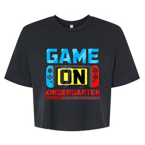 Video Game On Kindergarten Gamer Back To School First Day Bella+Canvas Jersey Crop Tee