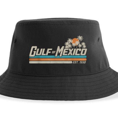 Vintage Gulf Of Mexico Since 1550 Retro Vintage Beach Sustainable Bucket Hat