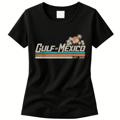 Vintage Gulf Of Mexico Since 1550 Retro Vintage Beach Womens T-Shirt