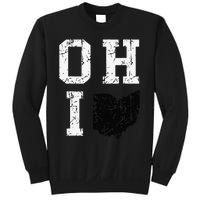 Vintage Grunge Ohio Map State Shape Design Sweatshirt