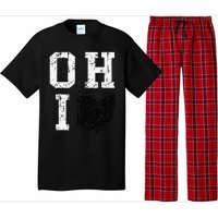 Vintage Grunge Ohio Map State Shape Design Pajama Set