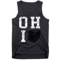 Vintage Grunge Ohio Map State Shape Design Tank Top