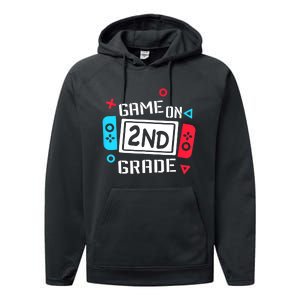 Video Game On 2nd Grade Cool Kids Team Second Back To School Performance Fleece Hoodie