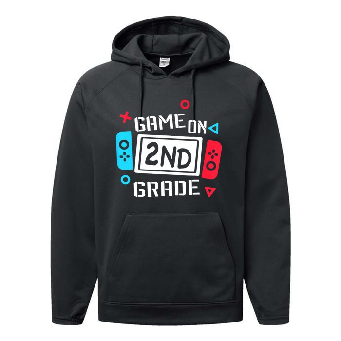 Video Game On 2nd Grade Cool Kids Team Second Back To School Performance Fleece Hoodie