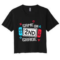 Video Game On 2nd Grade Cool Kids Team Second Back To School Women's Crop Top Tee