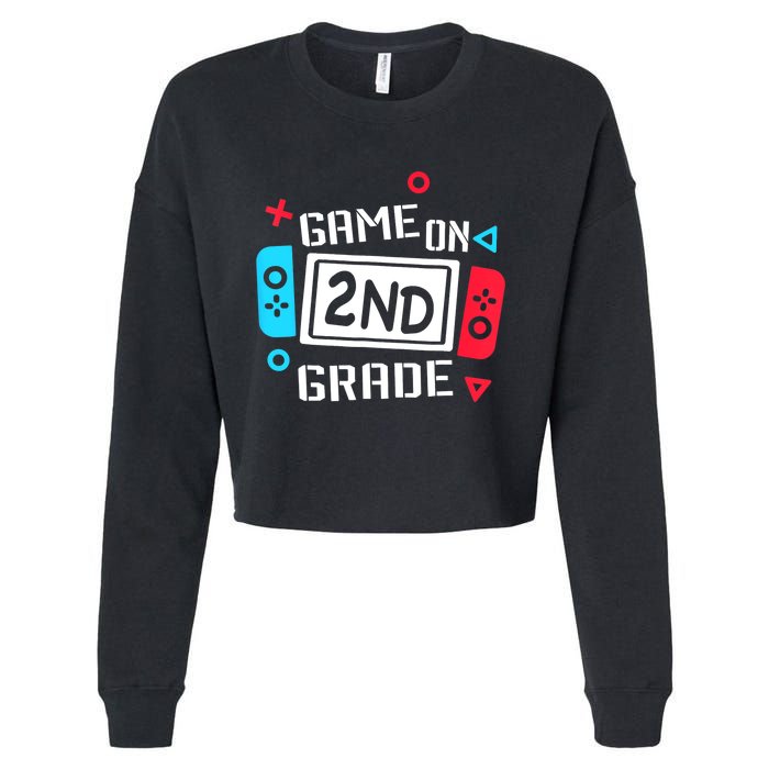 Video Game On 2nd Grade Cool Kids Team Second Back To School Cropped Pullover Crew