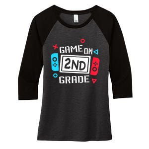 Video Game On 2nd Grade Cool Kids Team Second Back To School Women's Tri-Blend 3/4-Sleeve Raglan Shirt