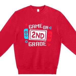 Video Game On 2nd Grade Cool Kids Team Second Back To School Premium Crewneck Sweatshirt