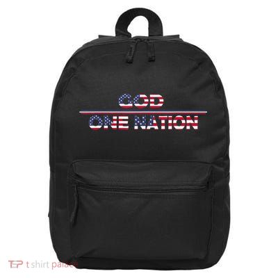 Vintage God One Nation Under Patriotic For Christian 16 in Basic Backpack