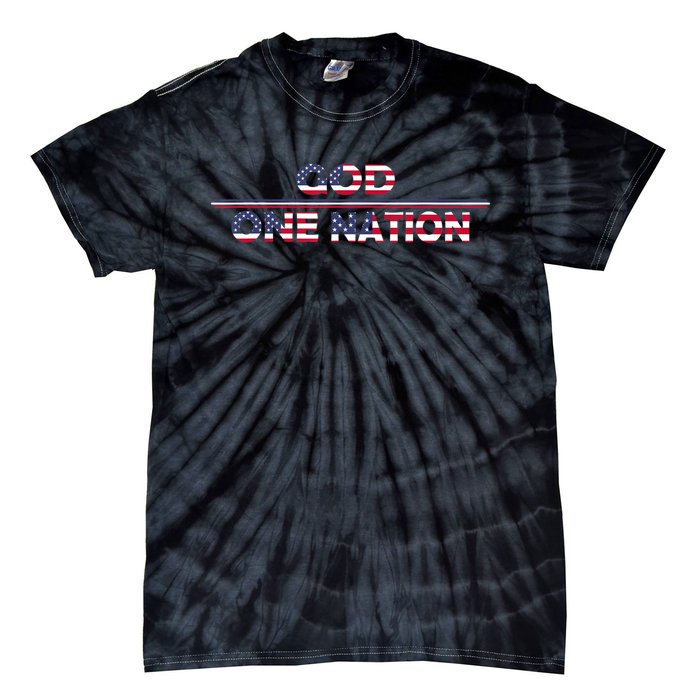 Vintage God One Nation Under Patriotic For Christian Tie-Dye T-Shirt