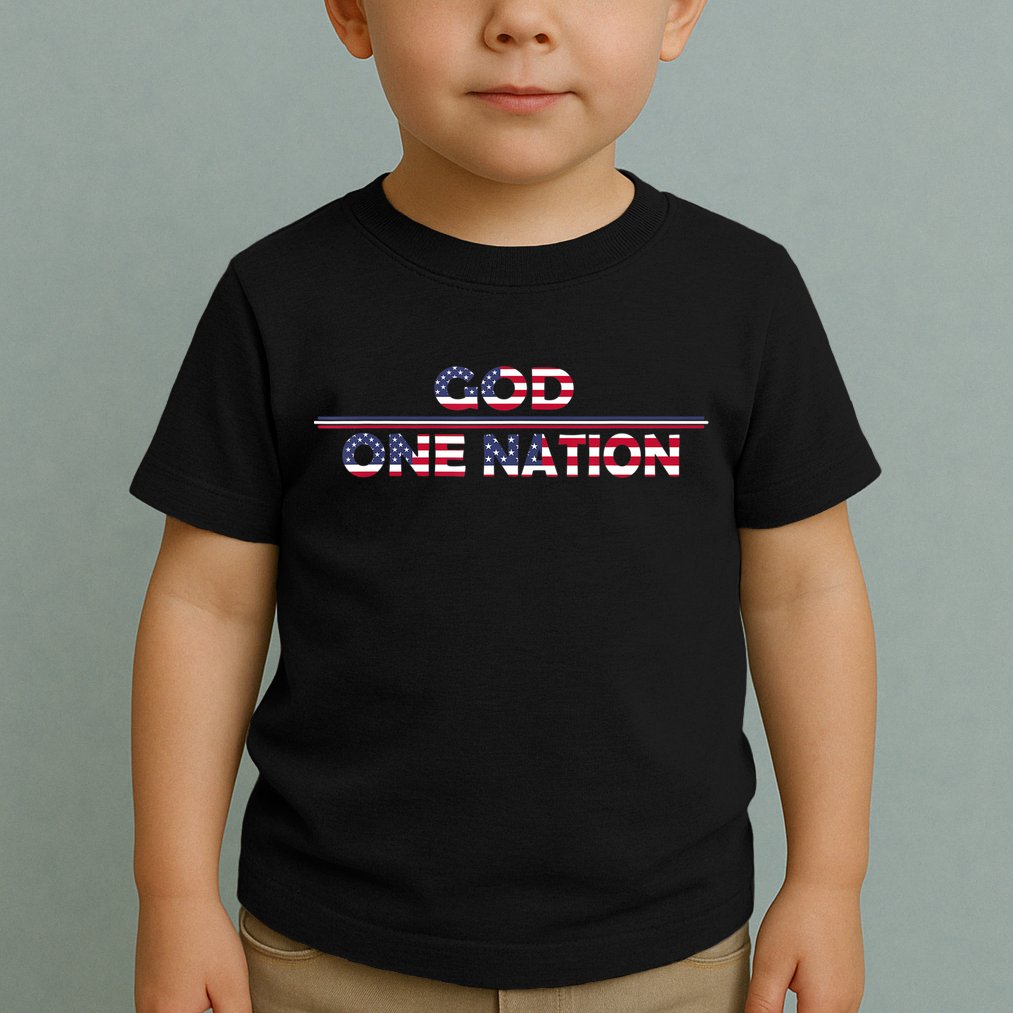 Vintage God One Nation Under Patriotic For Christian Toddler T-Shirt