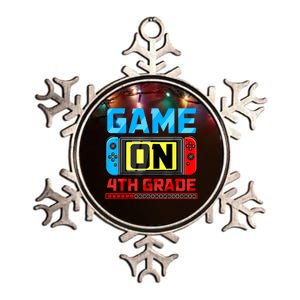 Video Game On 4th Grade Gamer Back To School First Day Boy Metallic Star Ornament