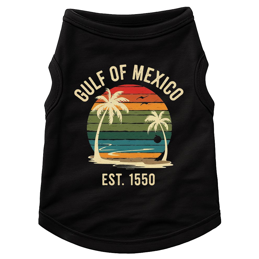 Vintage Gulf Of Mexico Est 1550 Sunset Beach Doggie Tank
