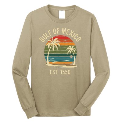 Vintage Gulf Of Mexico Est 1550 Sunset Beach Long Sleeve Shirt