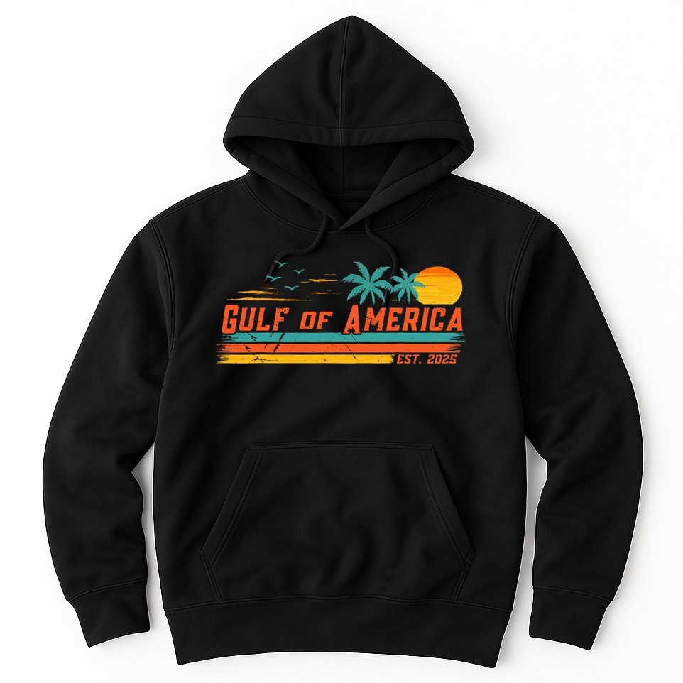 Vintage Gulf Of Us America Retro Sunset Gulf Of Us America  Hoodie