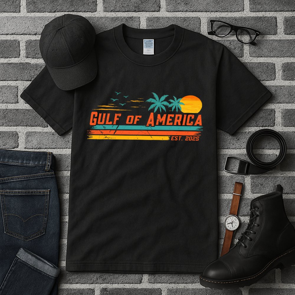 Vintage Gulf Of Us America Retro Sunset Gulf Of Us America  Tall T-Shirt