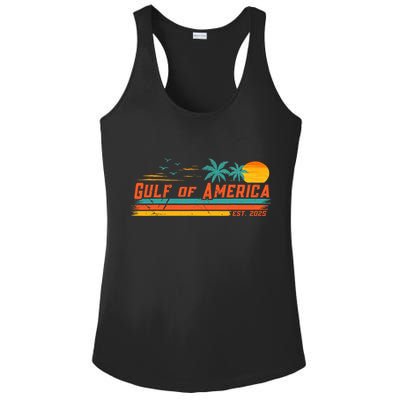 Vintage Gulf Of Us America Retro Sunset Gulf Of Us America  Ladies PosiCharge Competitor Racerback Tank