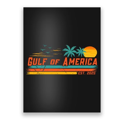 Vintage Gulf Of Us America Retro Sunset Gulf Of Us America  Poster