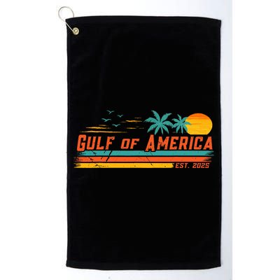 Vintage Gulf Of Us America Retro Sunset Gulf Of Us America  Golf Towel