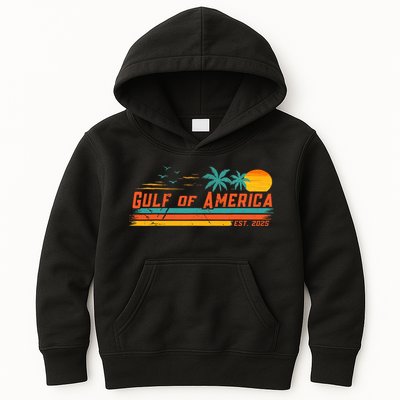 Vintage Gulf Of Us America Retro Sunset Gulf Of Us America  Kids Hoodie