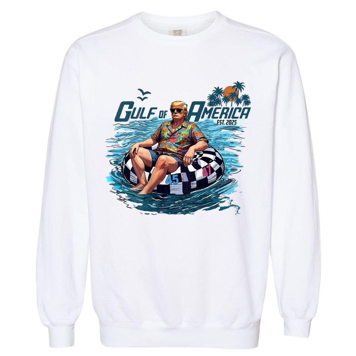  Vintage Gulf Of US America Est 2025 Funny  Garment-Dyed Sweatshirt