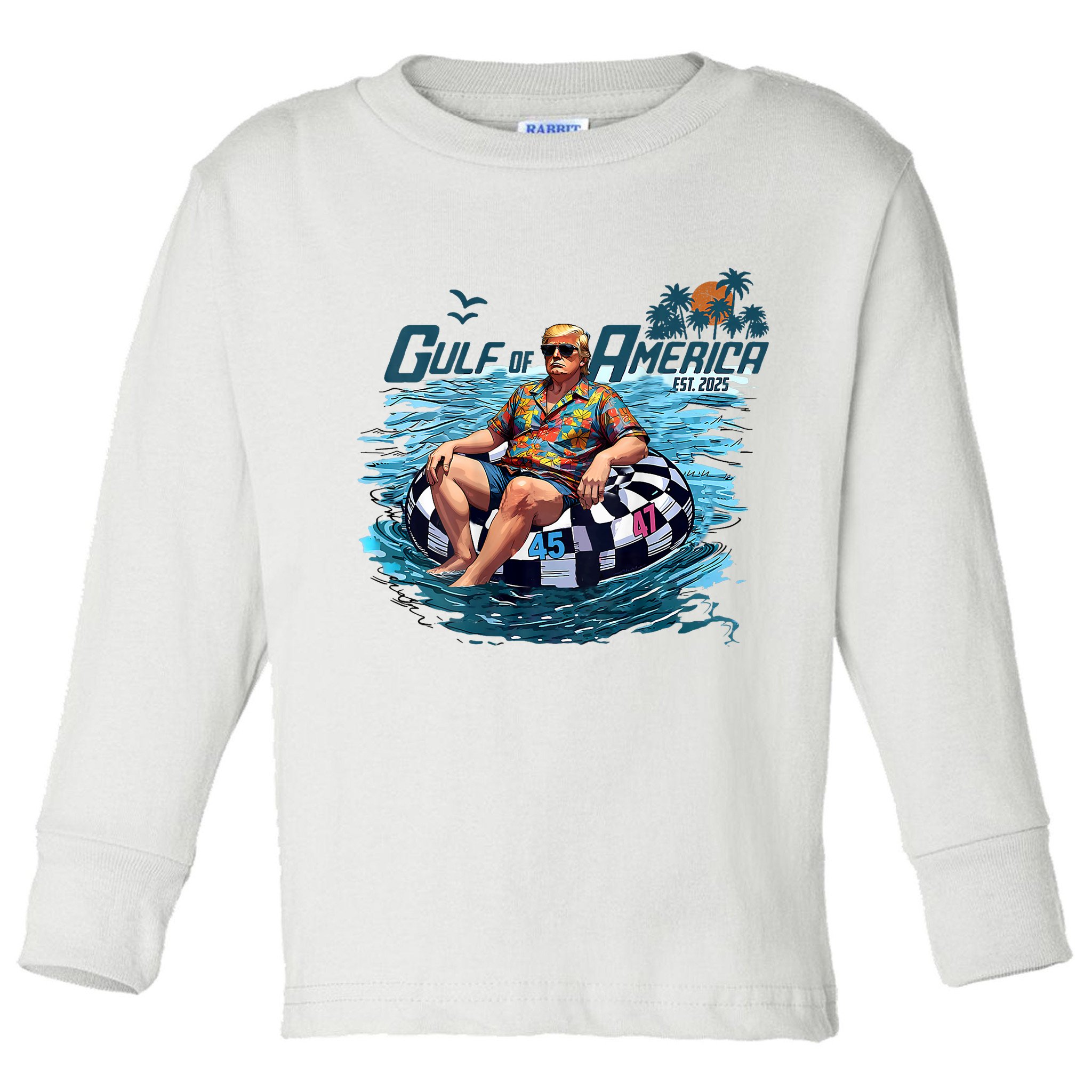  Vintage Gulf Of US America Est 2025 Funny  Toddler Long Sleeve Shirt