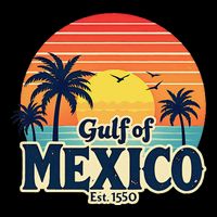 Vintage Gulf Of Mexico Sunset Beach Palm Trees Retro Baby Bodysuit