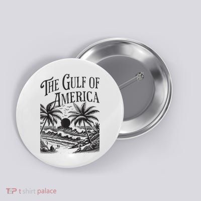 Vintage Gulf Of Usa America Beach Palm Summer Vacation Button