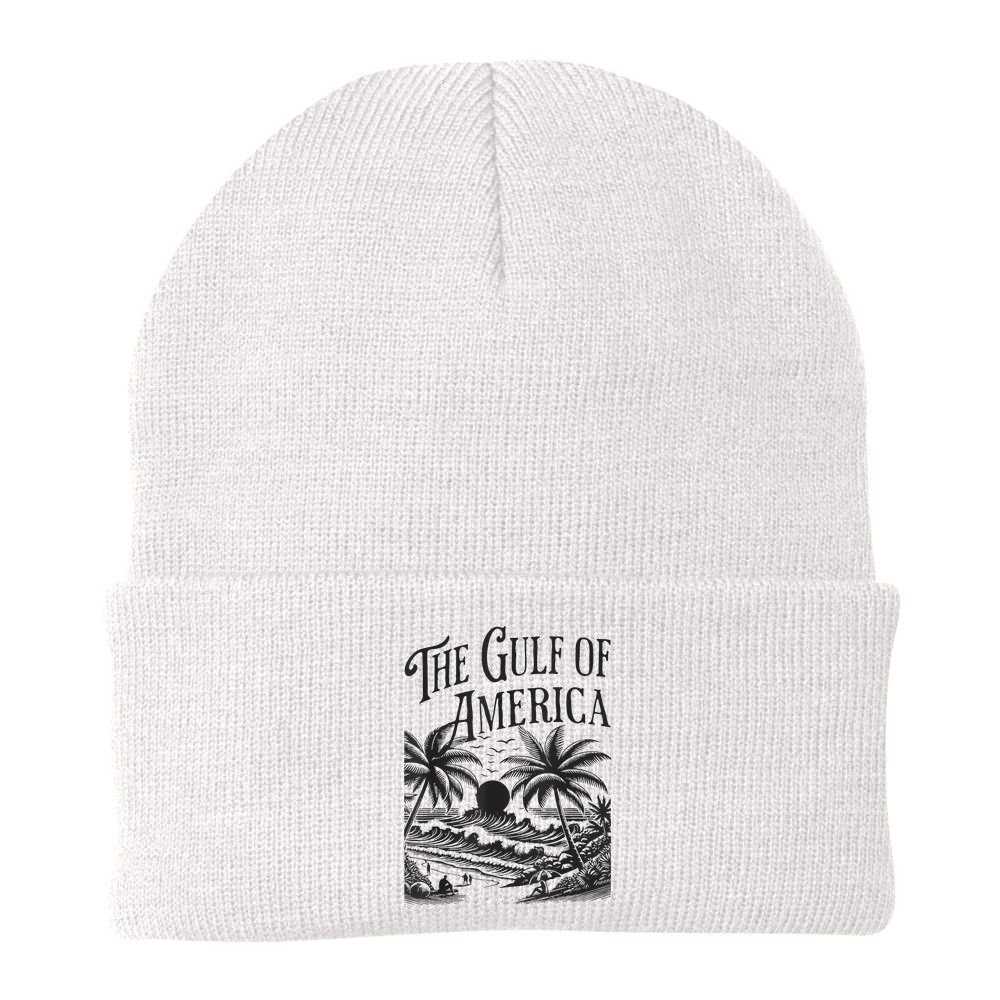 Vintage Gulf Of Usa America Beach Palm Summer Vacation Beanie