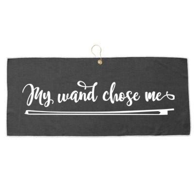 Violinist Gift Orchestra My Wand Chose Me Violin Gift Large Microfiber Waffle Golf Towel