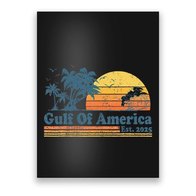 Vintage Gulf Of Usa America Est 2025 Retro Beach Sunset Poster