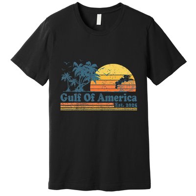Vintage Gulf Of Usa America Est 2025 Retro Beach Sunset Premium T-Shirt