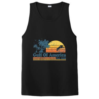 Vintage Gulf Of Usa America Est 2025 Retro Beach Sunset PosiCharge Competitor Tank