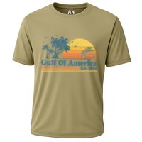 Vintage Gulf Of Usa America Est 2025 Retro Beach Sunset Cooling Performance Crew T-Shirt