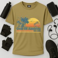 Vintage Gulf Of Usa America Est 2025 Retro Beach Sunset Cooling Performance Crew T-Shirt