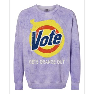 Vote Gets Orange Out Anti Trump Detergent Political Humor Colorblast Crewneck Sweatshirt