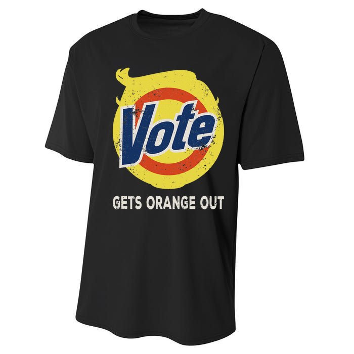 Vote Gets Orange Out Anti Trump Detergent Political Humor Performance Sprint T-Shirt