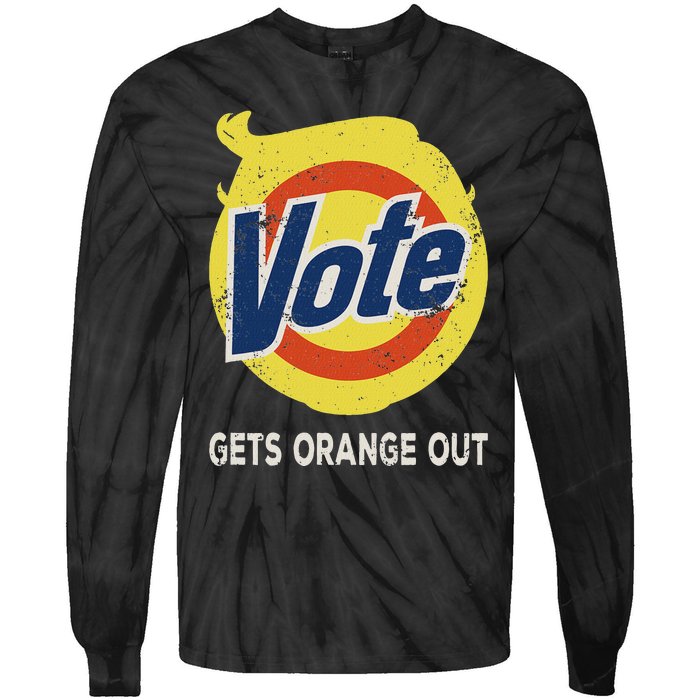 Vote Gets Orange Out Anti Trump Detergent Political Humor Tie-Dye Long Sleeve Shirt