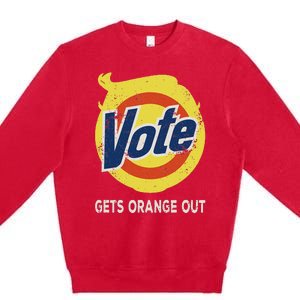 Vote Gets Orange Out Anti Trump Detergent Political Humor Premium Crewneck Sweatshirt