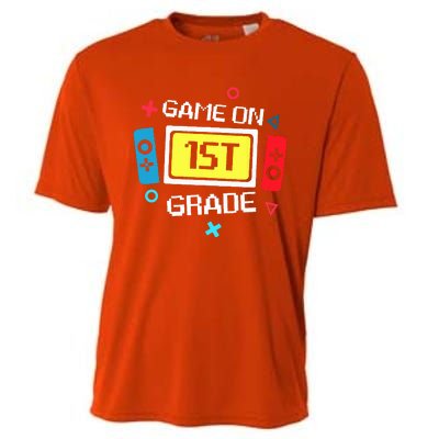 Video Game On 1st Grade Cool Team First Back To School Cooling Performance Crew T-Shirt