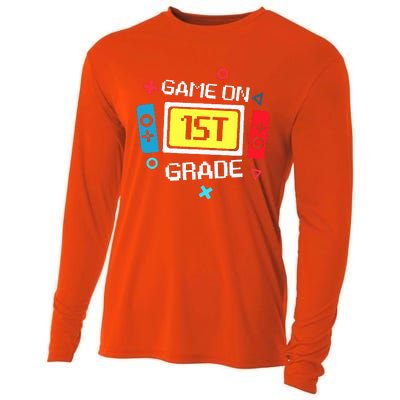 Video Game On 1st Grade Cool Team First Back To School Cooling Performance Long Sleeve Crew