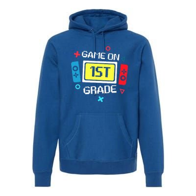 Video Game On 1st Grade Cool Team First Back To School Premium Hoodie