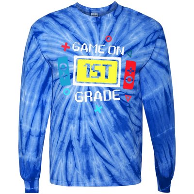 Video Game On 1st Grade Cool Team First Back To School Tie-Dye Long Sleeve Shirt