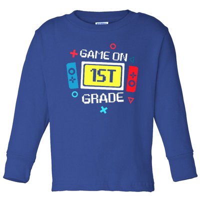 Video Game On 1st Grade Cool Team First Back To School Toddler Long Sleeve Shirt