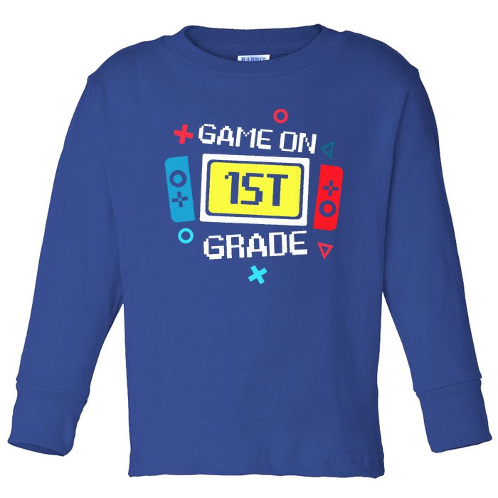 Video Game On 1st Grade Cool Team First Back To School Toddler Long Sleeve Shirt