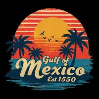 Vintage Gulf Of Mexico Sunset Beach Palm Trees Retro Baby Bodysuit