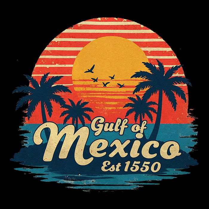 Vintage Gulf Of Mexico Sunset Beach Palm Trees Retro Baby Bodysuit