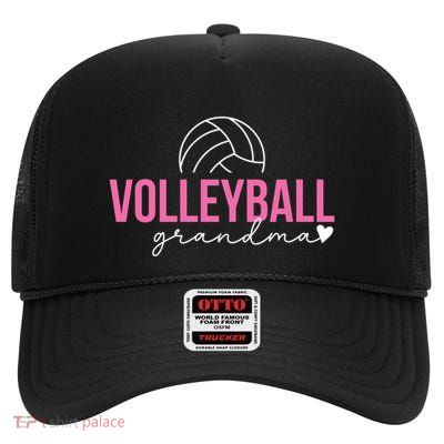 Volleyball Grandma Of A Volleyball Player Grandma Gift High Crown Mesh Back Trucker Hat