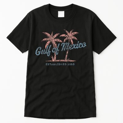 Vintage Gulf of Mexico Souvenir Palm Trees Retro Vacation Tall T-Shirt